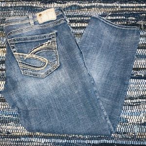 Silver Jeans Sam Boyfriend Distressed Cropped 34